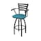 Holland Bar Stool Co Jackie with Arms 36 in. Swivel Bar Stool with Black Wrinkle Finish and Graph Tidal Seat 415 - alternate 1